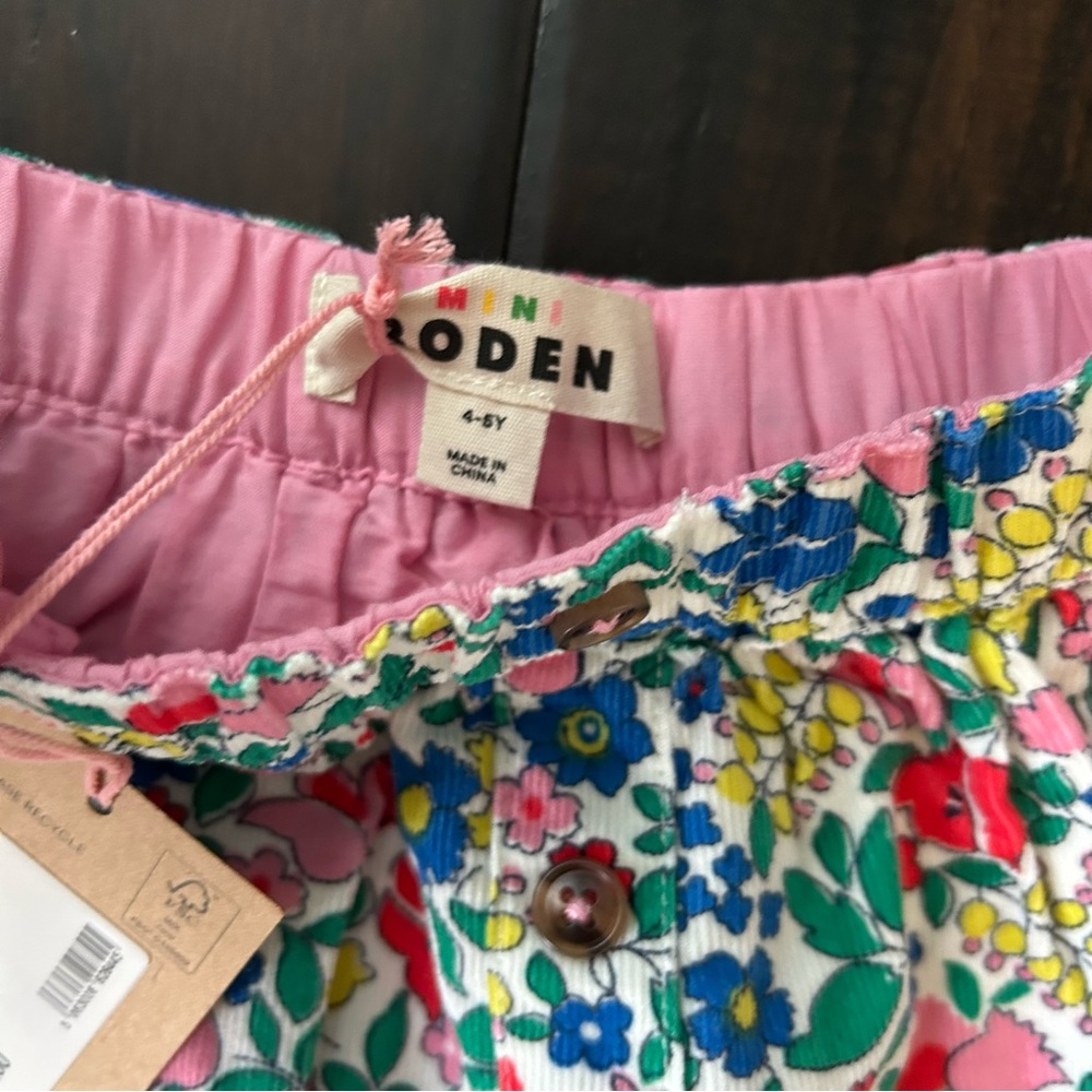 Mini Boden Floral Corduroy Skirt - Size 4/5 NEW! - Picture 3 of 5